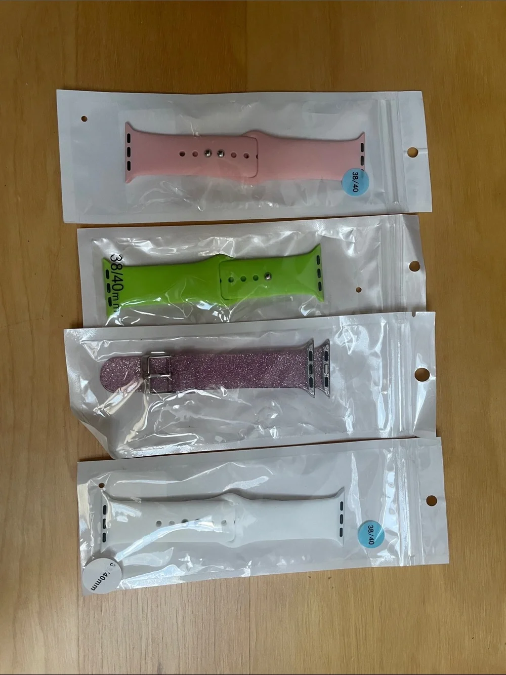 Universal Silicone and Glitter Apple Watch Bands - Pink, Green, Purple, White